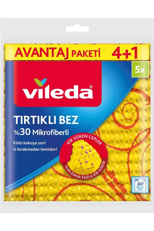 Vileda 4'Lü %30 Mikrofiberli Mutfak Bezi